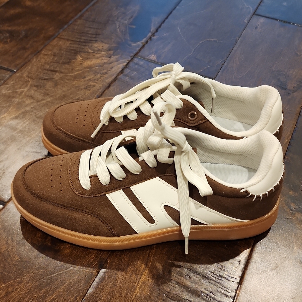 Brown and White Men's Sneakers